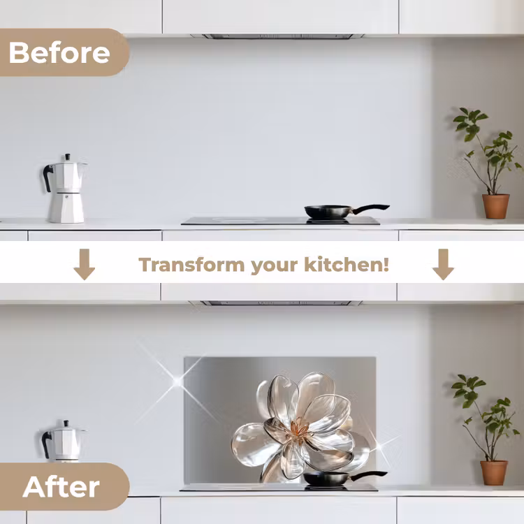Kitchen splashback for hob - Flower - Glasses - Translucent — 7