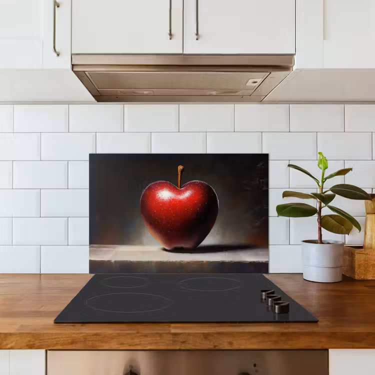 Kitchen splashback for hob - Apple - Heart - Red — 3