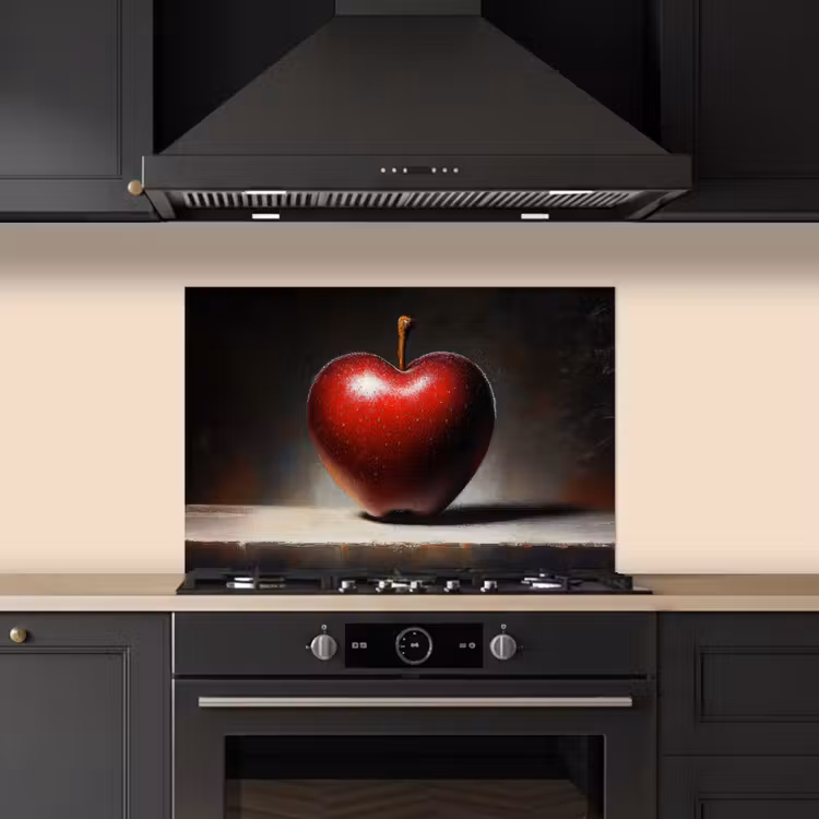 Kitchen splashback for hob - Apple - Heart - Red — 5