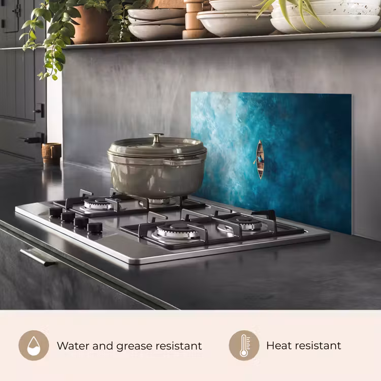 Kitchen splashback for hob - Boat - Water - Blue — 2