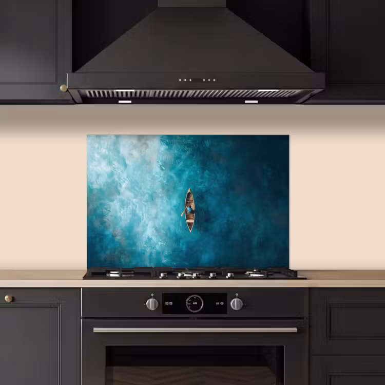 Kitchen splashback for hob - Boat - Water - Blue — 5