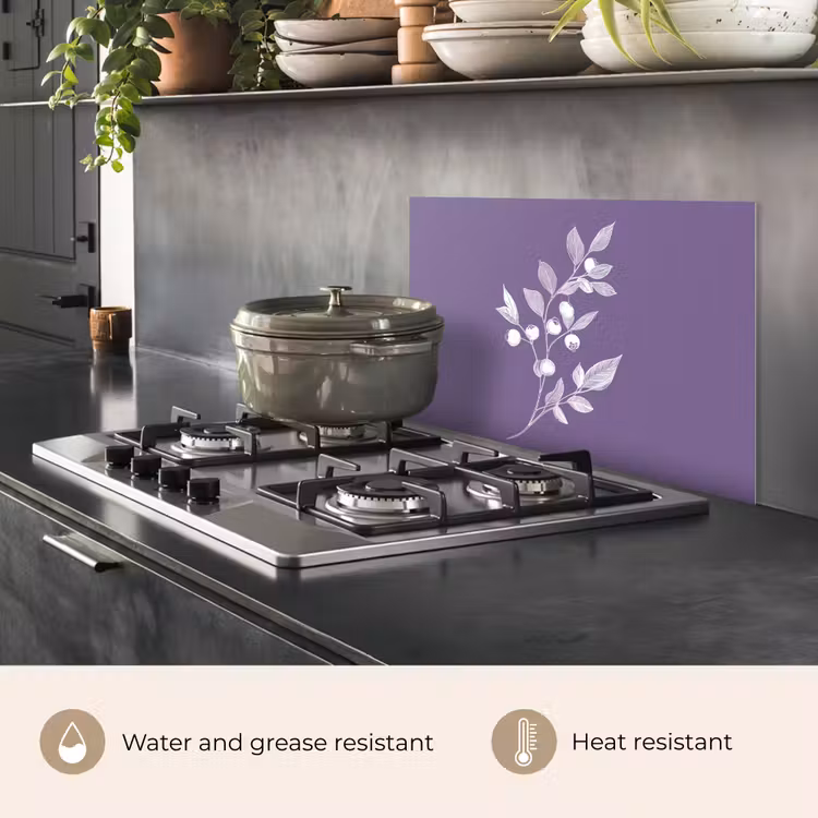 Kitchen splashback for hob - Branch - Ornamental - Leaves - Minimalist — 2