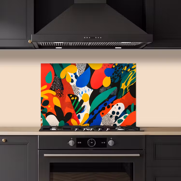 Kitchen splashback for hob - Abstract - Plants - Shapes - Colorful — 5