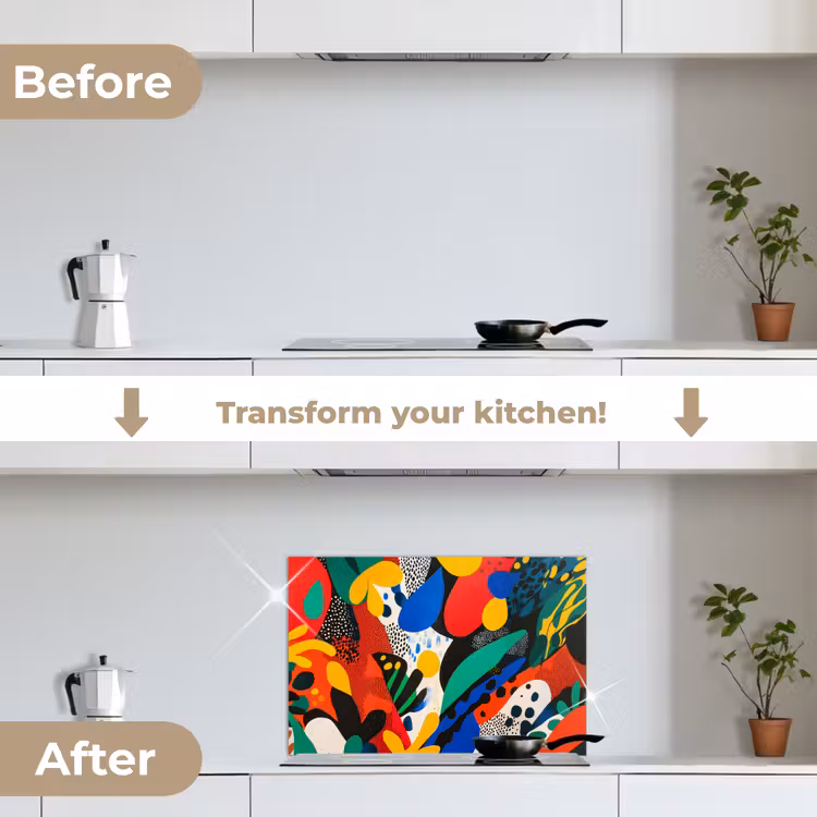 Kitchen splashback for hob - Abstract - Plants - Shapes - Colorful — 7