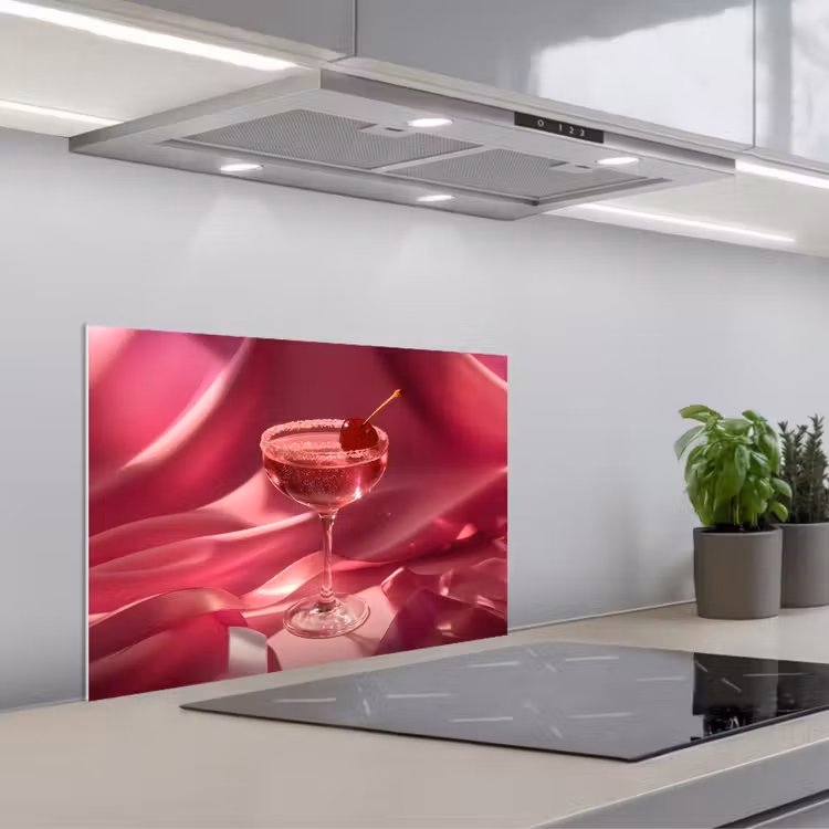 Kitchen splashback for hob - Cocktail - Pink - Luxe — 1