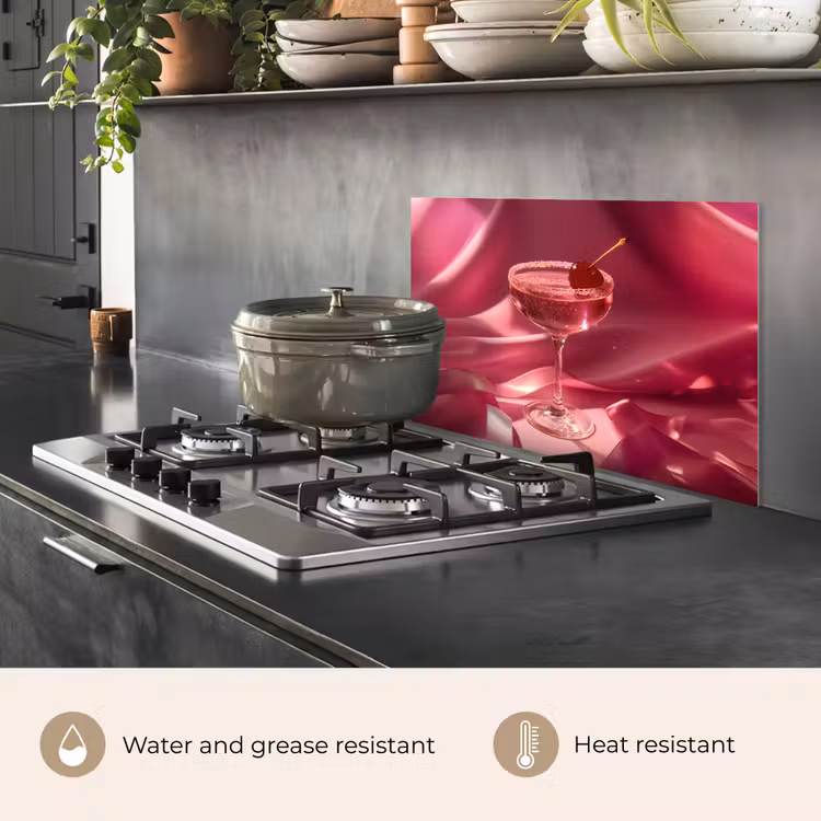 Kitchen splashback for hob - Cocktail - Pink - Luxe — 2