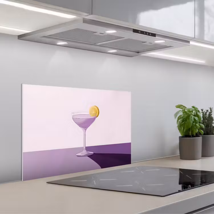 Kitchen splashback for hob - Cocktail - Purple - Minimalist - Lemon — 1