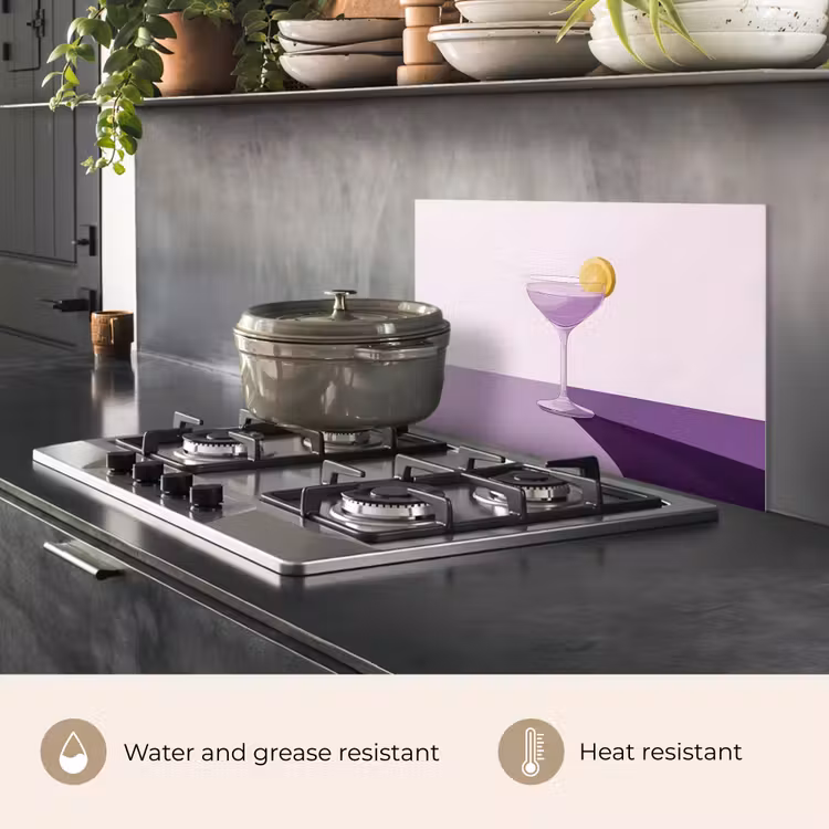 Kitchen splashback for hob - Cocktail - Purple - Minimalist - Lemon — 2