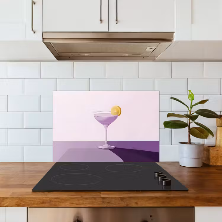 Kitchen splashback for hob - Cocktail - Purple - Minimalist - Lemon — 3