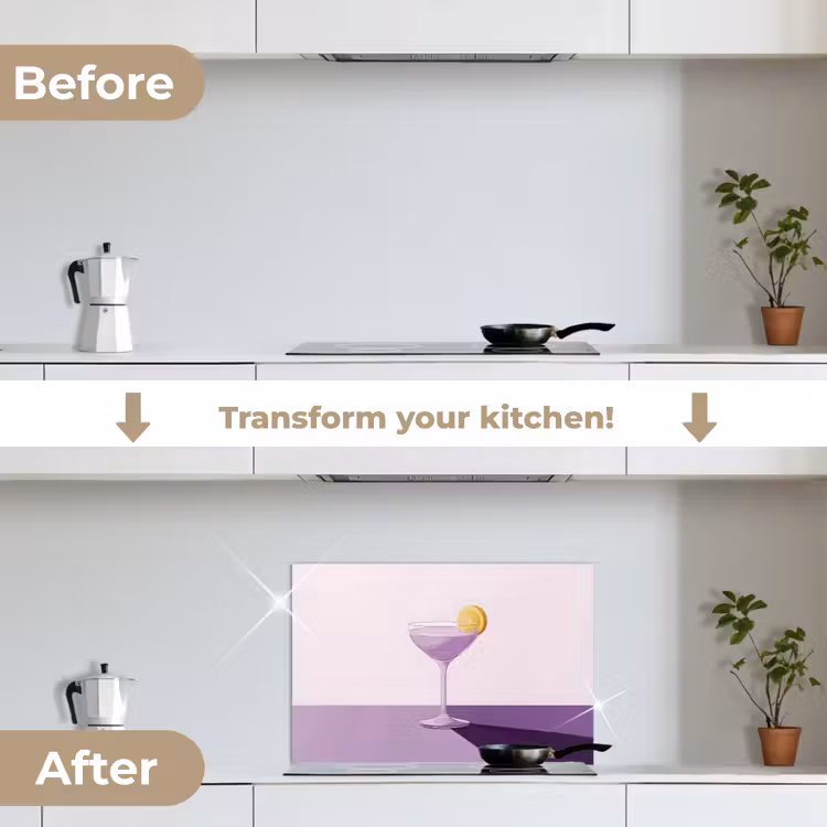 Kitchen splashback for hob - Cocktail - Purple - Minimalist - Lemon — 7