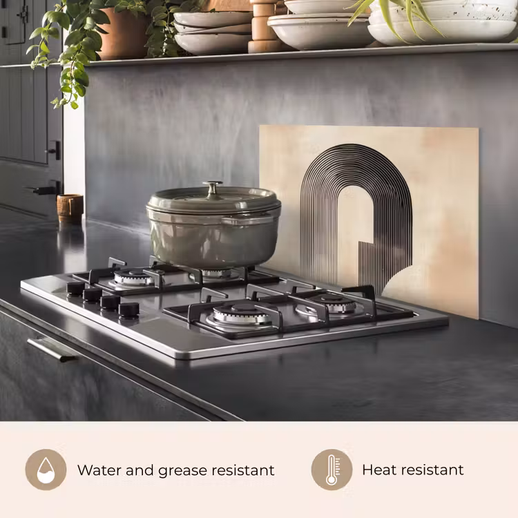 Kitchen splashback for hob - Bow - Stripes - Minimalist - Black — 2