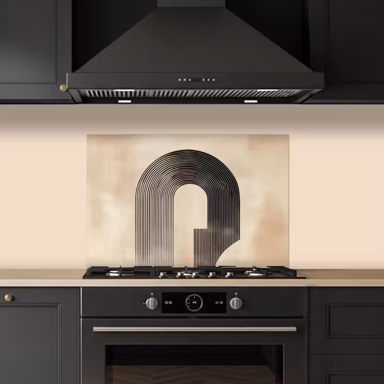 Kitchen splashback for hob - Bow - Stripes - Minimalist - Black — 5