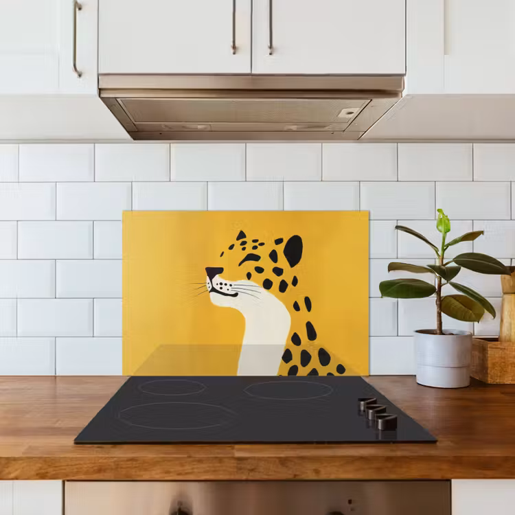 Kitchen splashback for hob - Cheetah - Illustration - Yellow — 3