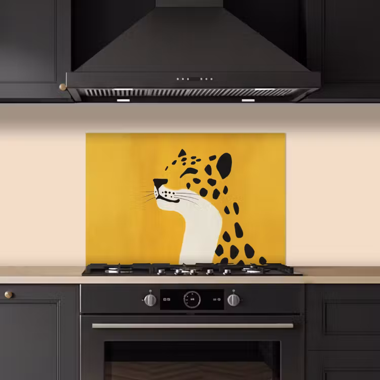Kitchen splashback for hob - Cheetah - Illustration - Yellow — 5