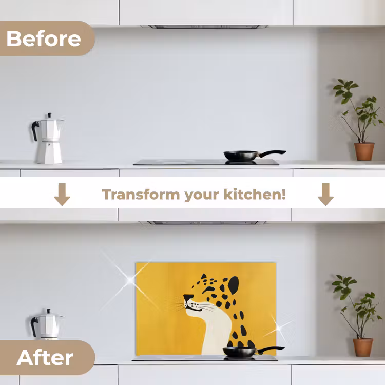 Kitchen splashback for hob - Cheetah - Illustration - Yellow — 7