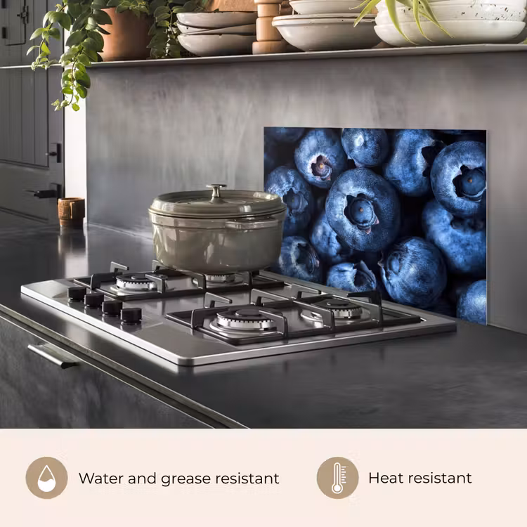 Kitchen splashback for hob - Berries - Blue - Fruit — 2