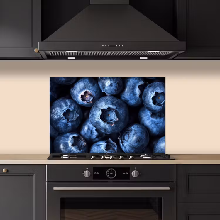 Kitchen splashback for hob - Berries - Blue - Fruit — 5