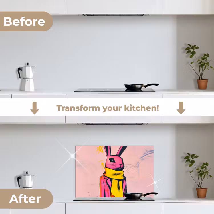 Kitchen splashback for hob - Abstract - Rabbit - Scarf - Yellow — 7
