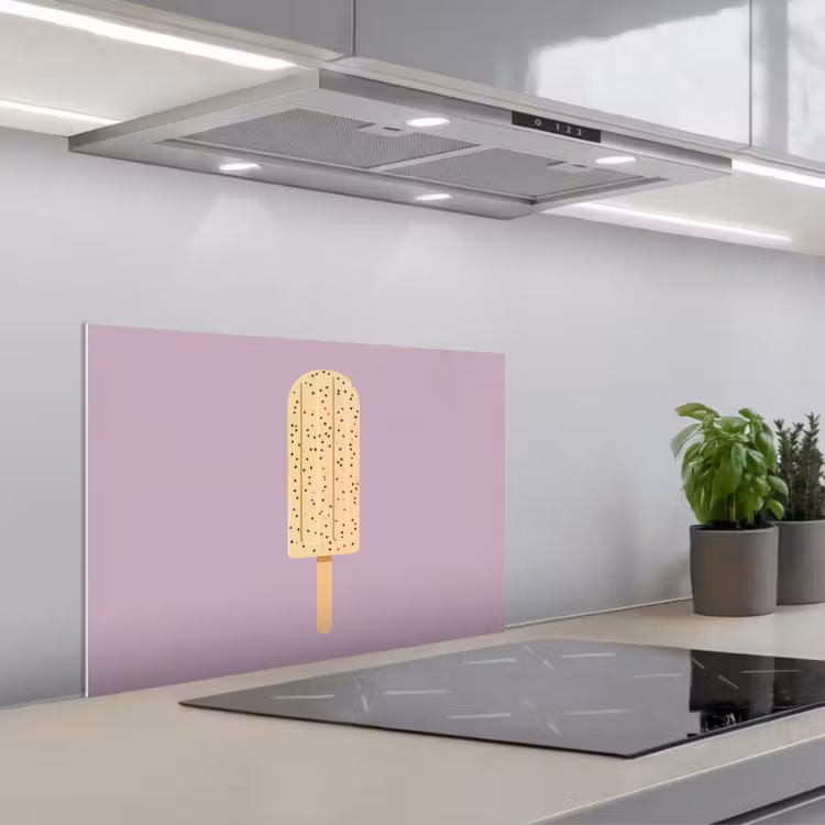 Kitchen splashback for hob - Beige - Ice Cream - Speckles — 1