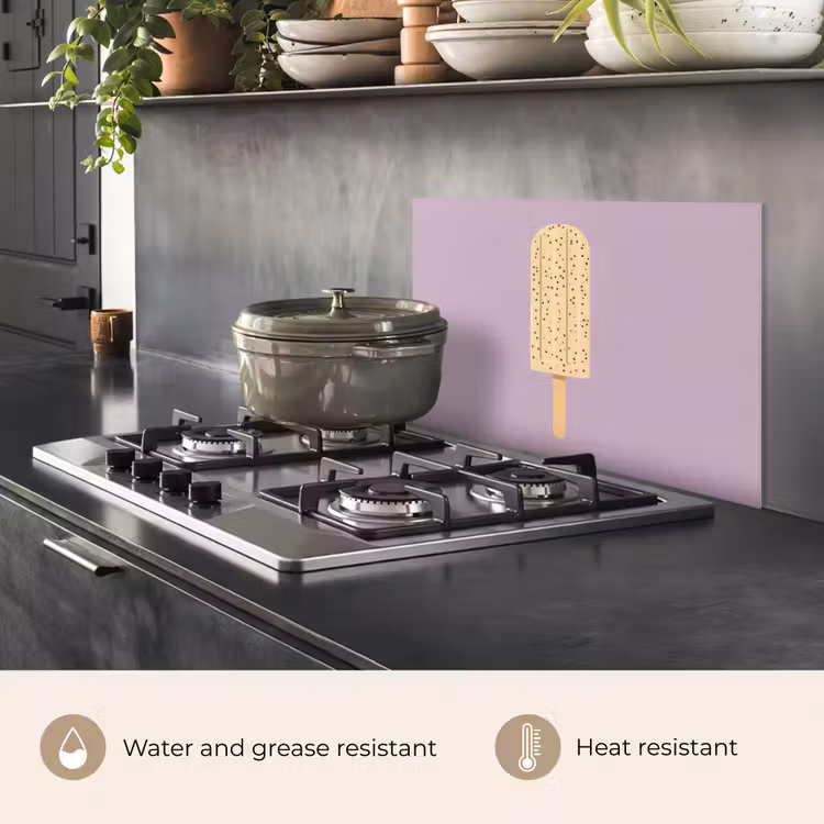 Kitchen splashback for hob - Beige - Ice Cream - Speckles — 2