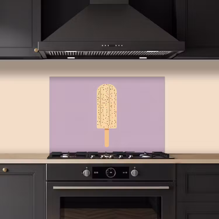 Kitchen splashback for hob - Beige - Ice Cream - Speckles — 5
