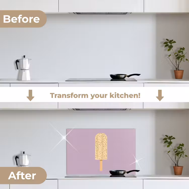 Kitchen splashback for hob - Beige - Ice Cream - Speckles — 7