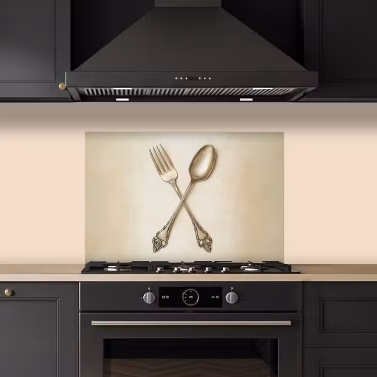 Kitchen splashback for hob - Beige - Vintage - Cutlery — 5
