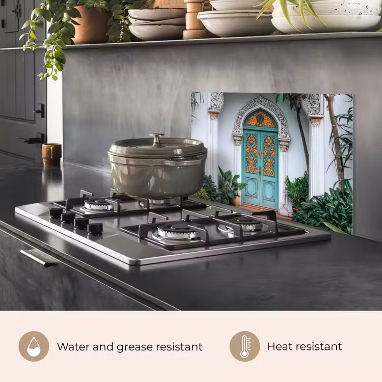Kitchen splashback for hob - Door - Patterns - Plants — 2