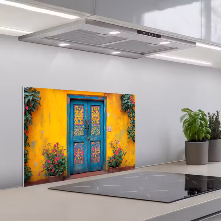 Kitchen splashback for hob - Doors - Colorful - Plants — 1