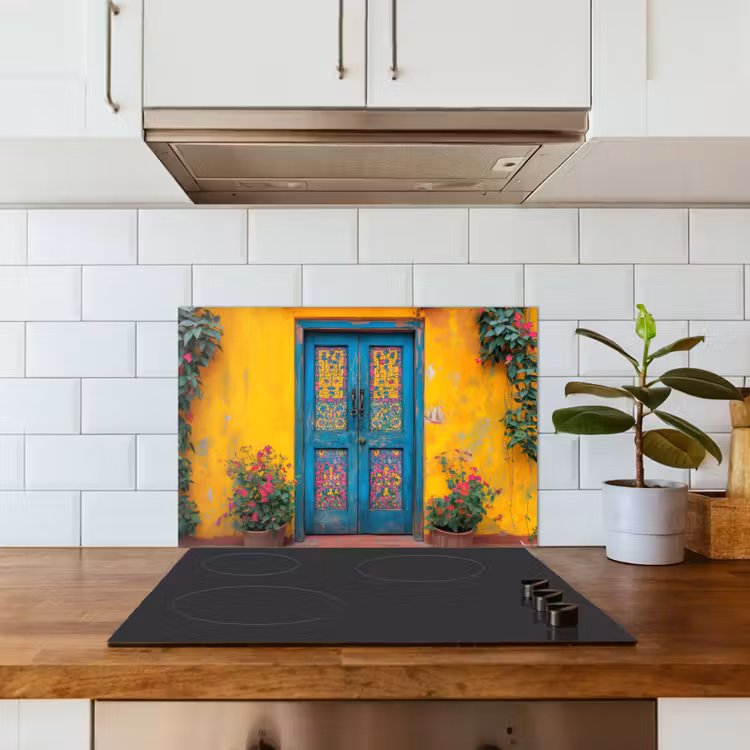 Kitchen splashback for hob - Doors - Colorful - Plants — 3