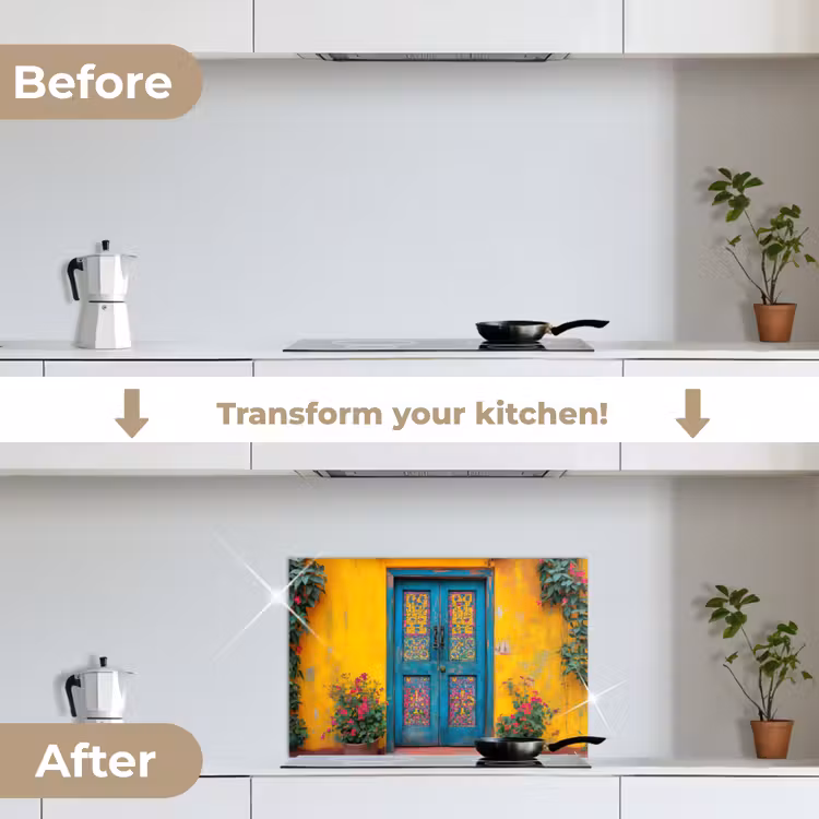 Kitchen splashback for hob - Doors - Colorful - Plants — 7
