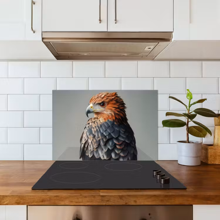 Kitchen splashback for hob - Bird - Realistic - Feathers - Brown — 3