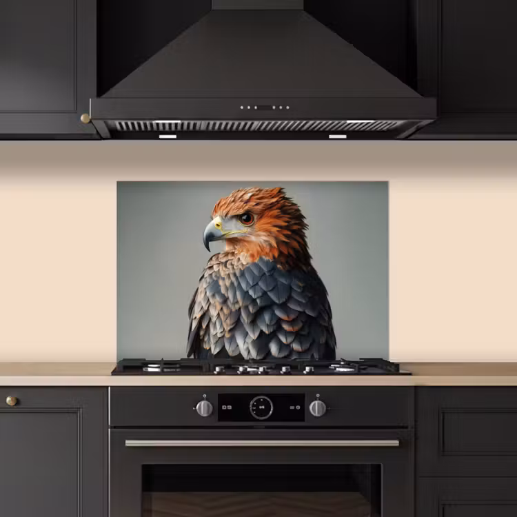 Kitchen splashback for hob - Bird - Realistic - Feathers - Brown — 5