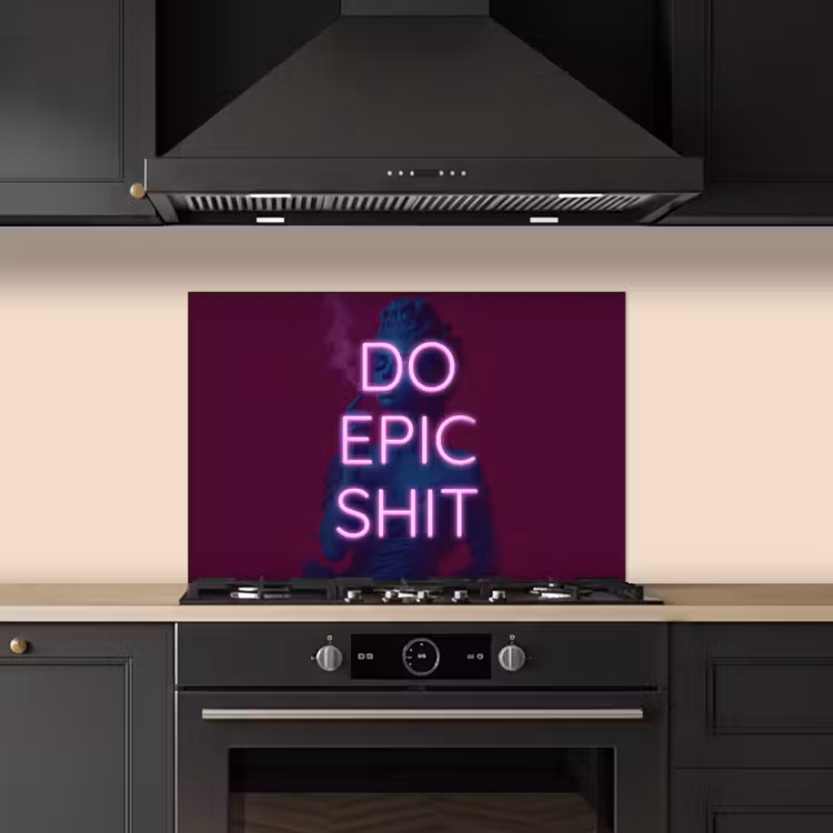 Kitchen splashback for hob - Bust - Neon - LED - Letters — 5