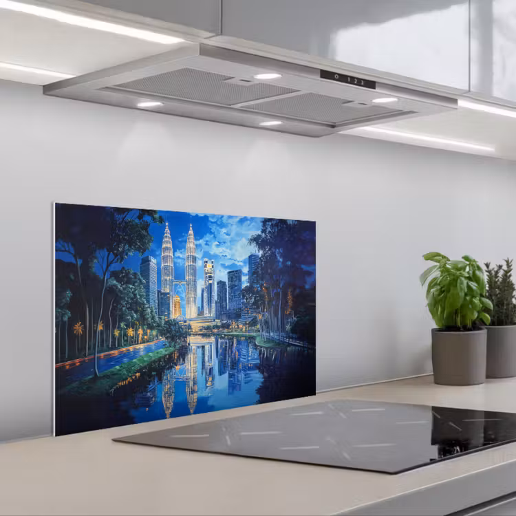 Kitchen splashback for hob - City of Kuala Lumpur - Skyline - Skyscrapers - Water — 1