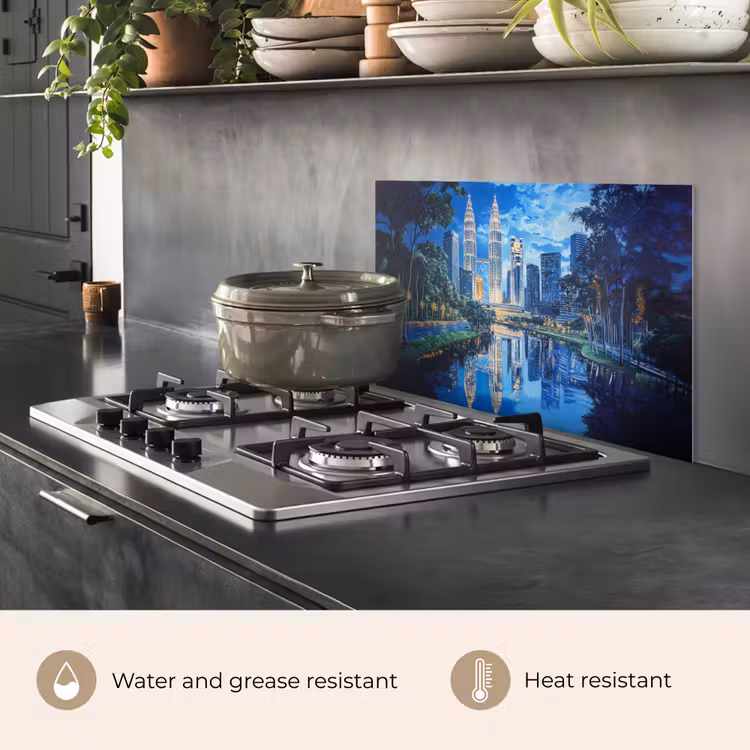 Kitchen splashback for hob - City of Kuala Lumpur - Skyline - Skyscrapers - Water — 2