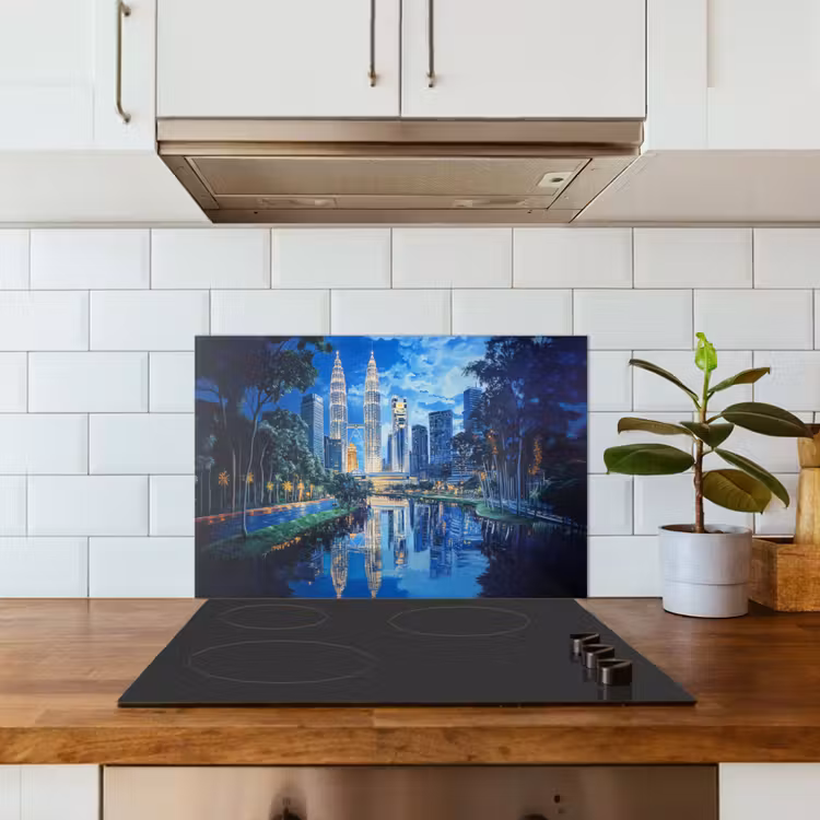 Kitchen splashback for hob - City of Kuala Lumpur - Skyline - Skyscrapers - Water — 3