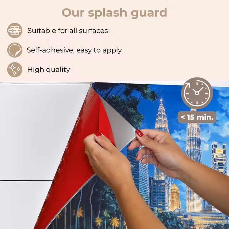 Kitchen splashback for hob - City of Kuala Lumpur - Skyline - Skyscrapers - Water — 4