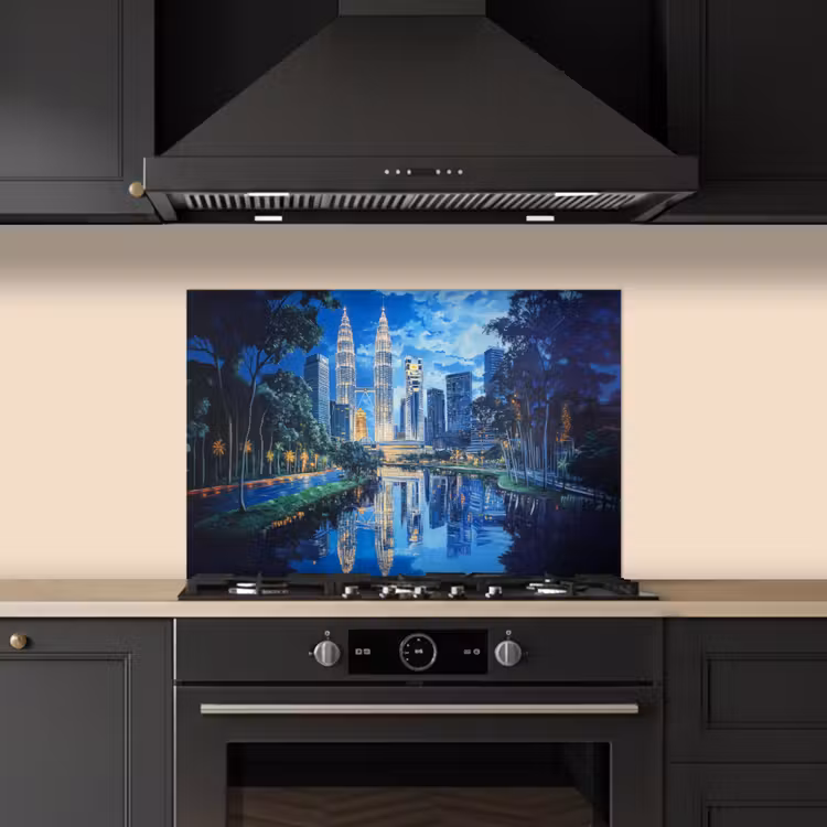 Kitchen splashback for hob - City of Kuala Lumpur - Skyline - Skyscrapers - Water — 5