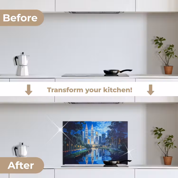 Kitchen splashback for hob - City of Kuala Lumpur - Skyline - Skyscrapers - Water — 7