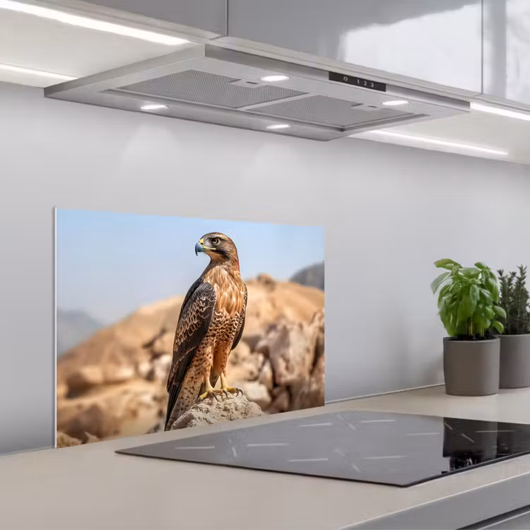 Kitchen splashback for hob - Falcon - Bird - Rock - Power — 1