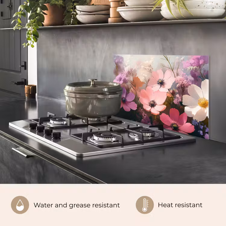 Kitchen splashback for hob - Flowers - Colorful - Flowering — 2