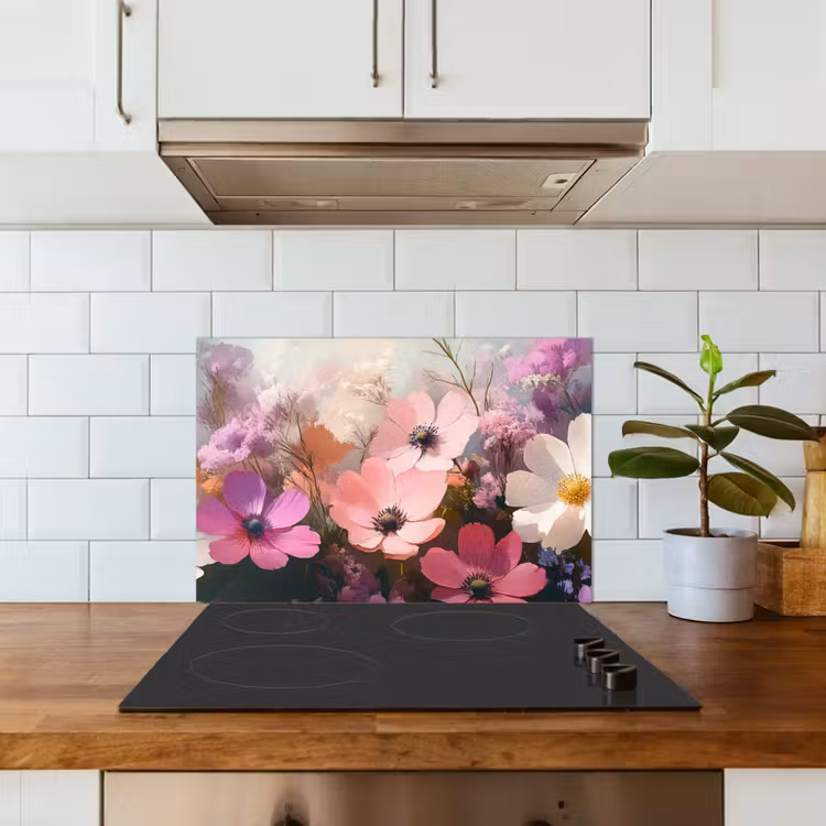 Kitchen splashback for hob - Flowers - Colorful - Flowering — 3