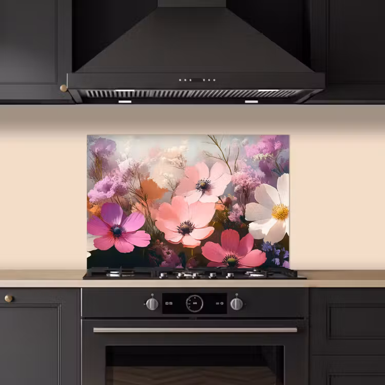 Kitchen splashback for hob - Flowers - Colorful - Flowering — 5
