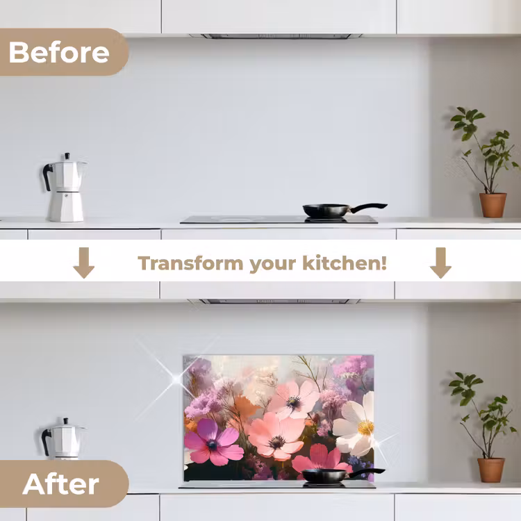 Kitchen splashback for hob - Flowers - Colorful - Flowering — 7