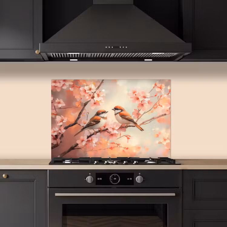 Kitchen splashback for hob - Birds - Romantic - Blossom Branch — 5