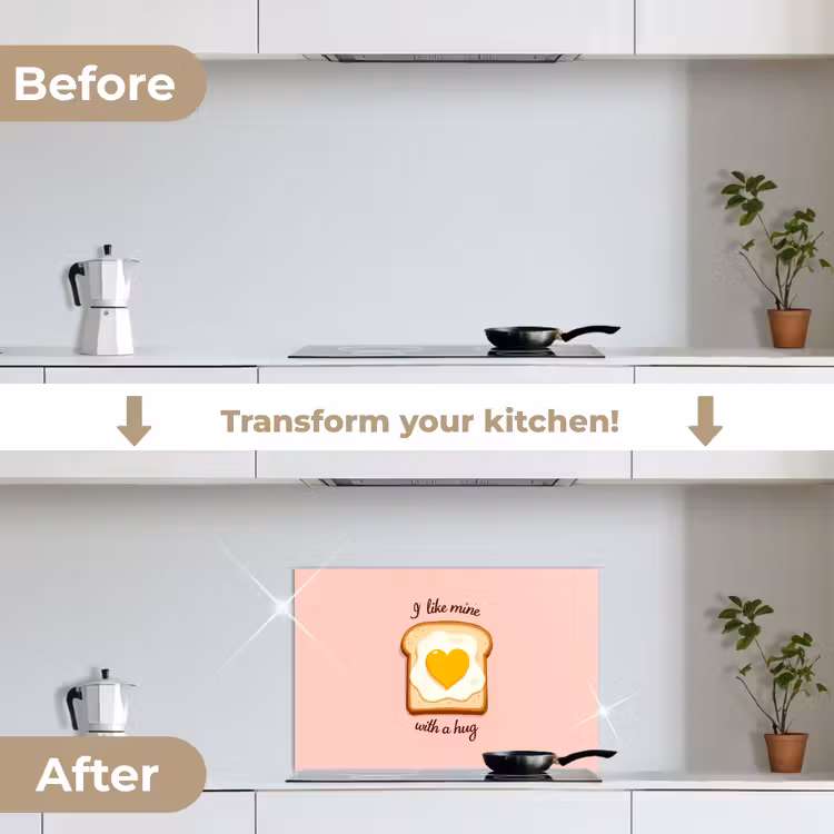 Kitchen splashback for hob - Bread - Illustration - Quote - Pink — 7