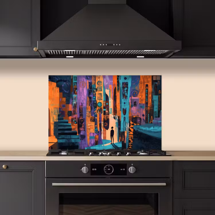 Kitchen splashback for hob - Abstract - Figures - Colorful — 5