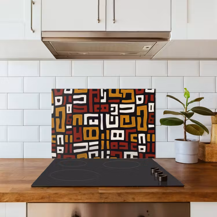 Kitchen splashback for hob - Abstract - Pattern - Red — 3