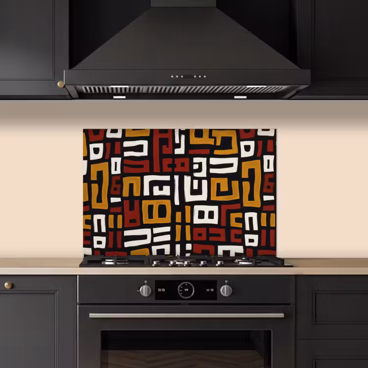 Kitchen splashback for hob - Abstract - Pattern - Red — 5